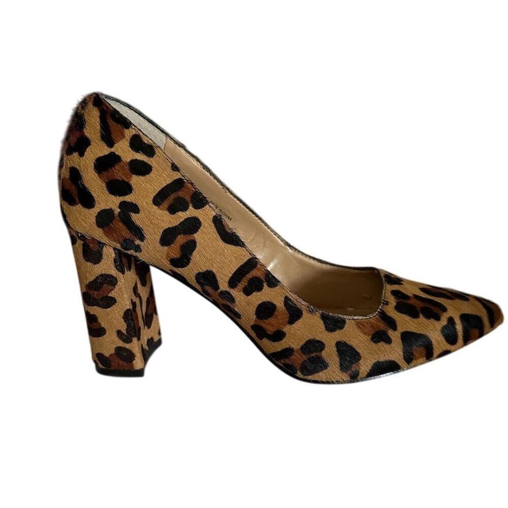 Banana Republic Women's Leopard Print Block Heel Pumps Size 6M Formal Shoes